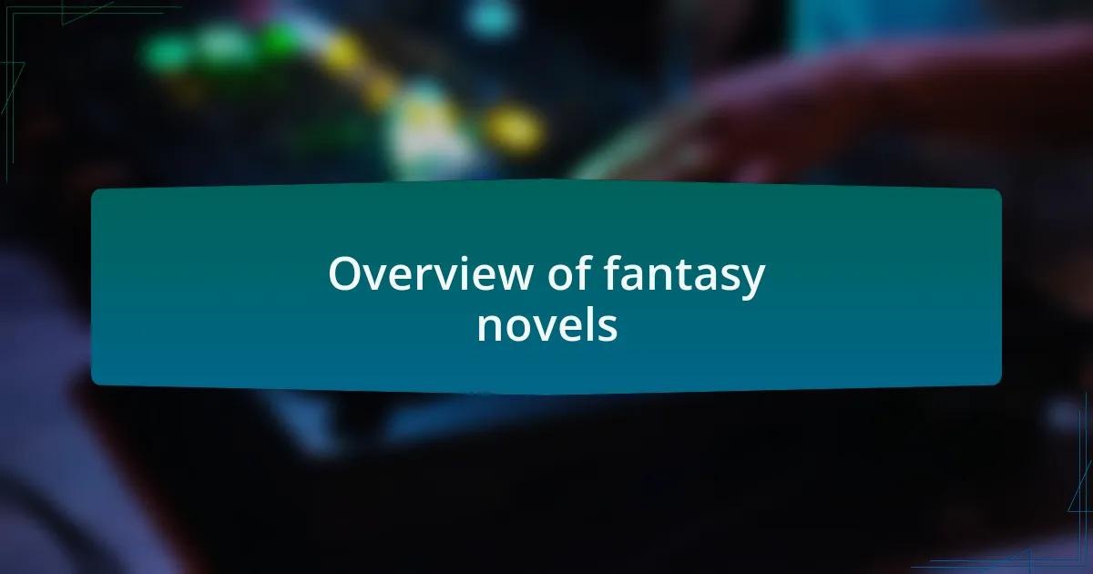Overview of fantasy novels