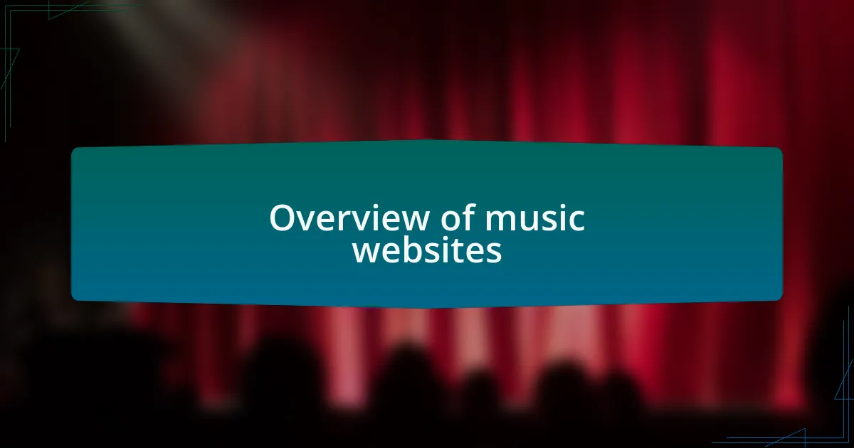 Overview of music websites