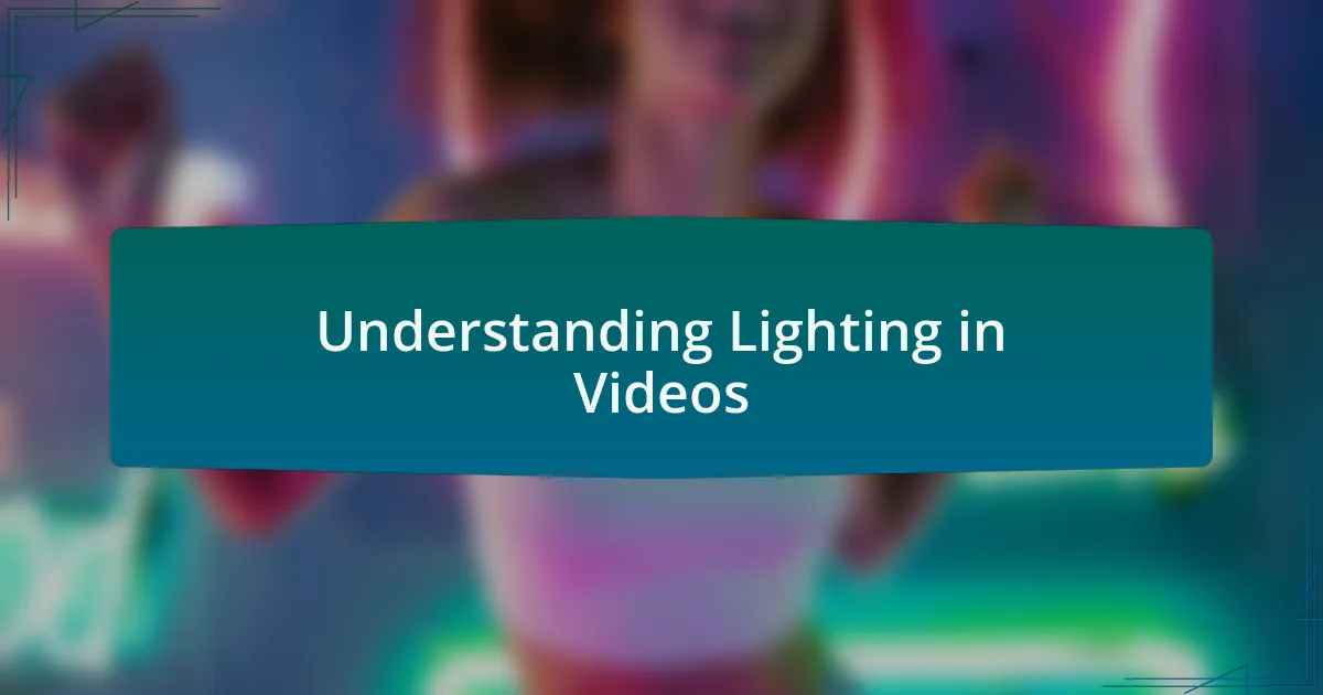 Understanding Lighting in Videos